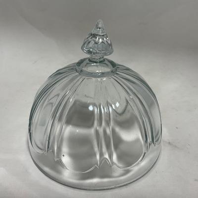 -112- Clear Glass | Covered Butter Dish