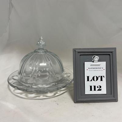 -112- Clear Glass | Covered Butter Dish