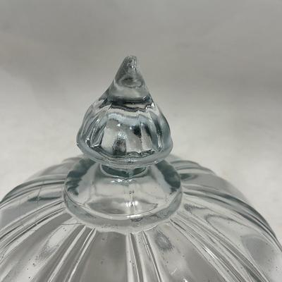 -112- Clear Glass | Covered Butter Dish