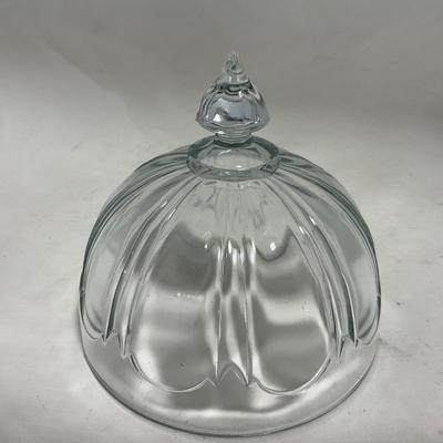 -112- Clear Glass | Covered Butter Dish