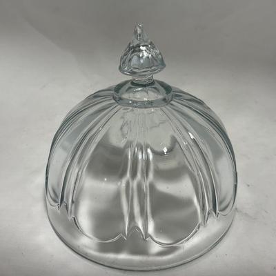 -112- Clear Glass | Covered Butter Dish