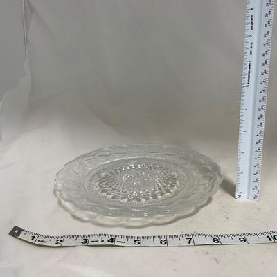 -113- Heavy Clear Glass | Intricate Design | Covered Butter Dish