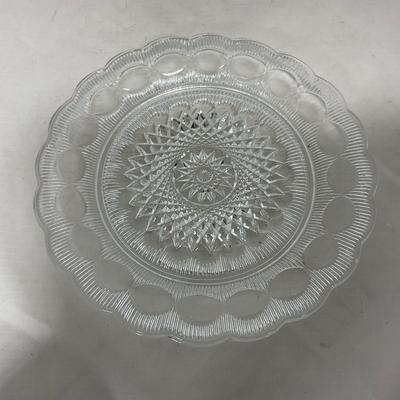 -113- Heavy Clear Glass | Intricate Design | Covered Butter Dish