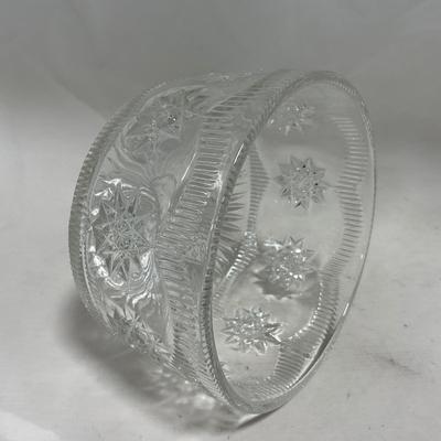 -113- Heavy Clear Glass | Intricate Design | Covered Butter Dish