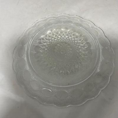 -113- Heavy Clear Glass | Intricate Design | Covered Butter Dish