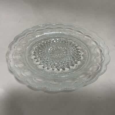 -113- Heavy Clear Glass | Intricate Design | Covered Butter Dish