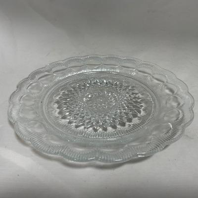 -113- Heavy Clear Glass | Intricate Design | Covered Butter Dish