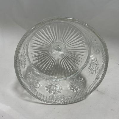 -113- Heavy Clear Glass | Intricate Design | Covered Butter Dish
