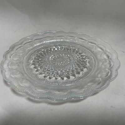 -113- Heavy Clear Glass | Intricate Design | Covered Butter Dish