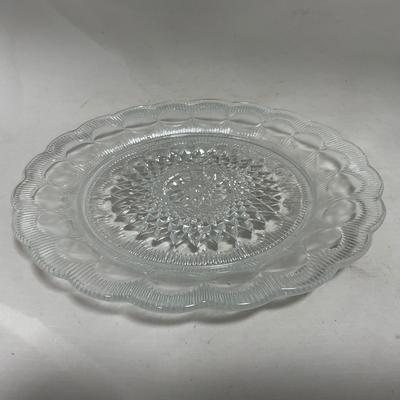 -113- Heavy Clear Glass | Intricate Design | Covered Butter Dish