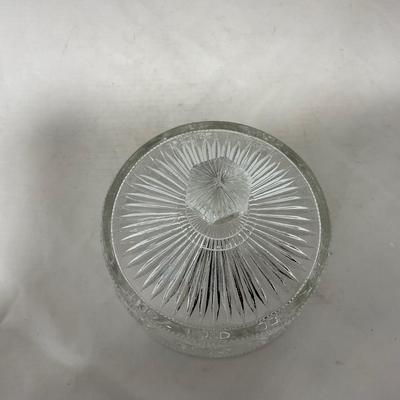 -113- Heavy Clear Glass | Intricate Design | Covered Butter Dish