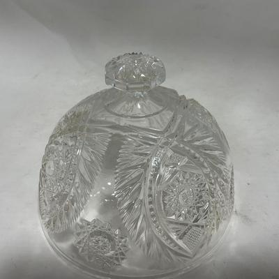 -114- Medium Sized | Clear Glass | Covered Butter Dish