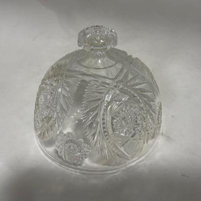 -114- Medium Sized | Clear Glass | Covered Butter Dish