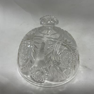 -114- Medium Sized | Clear Glass | Covered Butter Dish