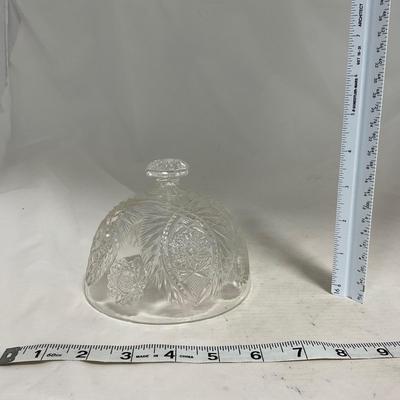 -114- Medium Sized | Clear Glass | Covered Butter Dish