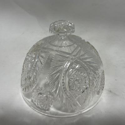 -114- Medium Sized | Clear Glass | Covered Butter Dish