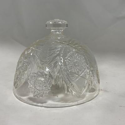 -114- Medium Sized | Clear Glass | Covered Butter Dish