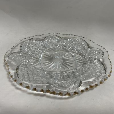 -116- Heavy Clear with Gold Accents | Covered Butter Dish | Lidded Jar | Jar | Creamer & Sugar