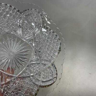 -116- Heavy Clear with Gold Accents | Covered Butter Dish | Lidded Jar | Jar | Creamer & Sugar