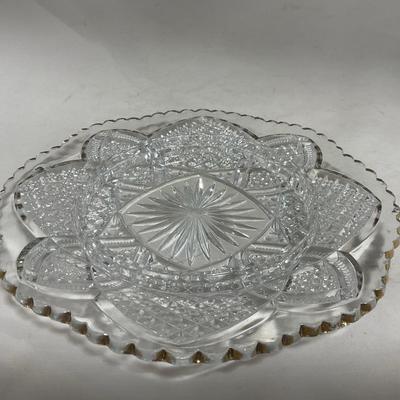 -116- Heavy Clear with Gold Accents | Covered Butter Dish | Lidded Jar | Jar | Creamer & Sugar