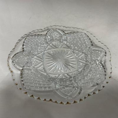-116- Heavy Clear with Gold Accents | Covered Butter Dish | Lidded Jar | Jar | Creamer & Sugar