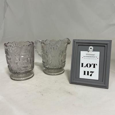 -117- Clear Glass | Creamer & Sugar Set