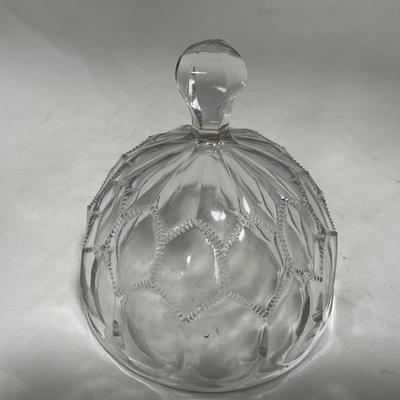 -118- Clear Glass | Covered Butter Dish