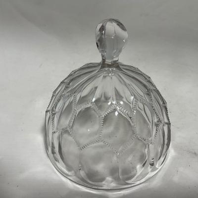 -118- Clear Glass | Covered Butter Dish