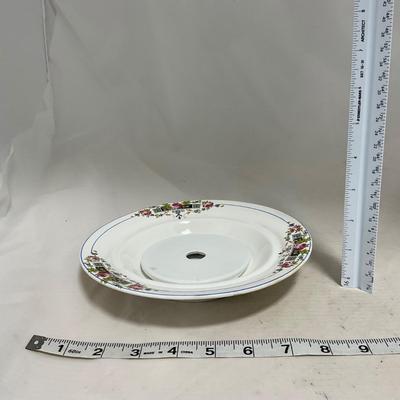 -119- White with Floral Designs | Insert | Marked | Covered Butter Dish