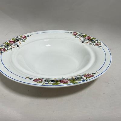 -119- White with Floral Designs | Insert | Marked | Covered Butter Dish