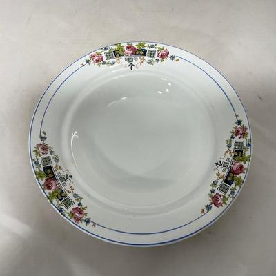 -119- White with Floral Designs | Insert | Marked | Covered Butter Dish