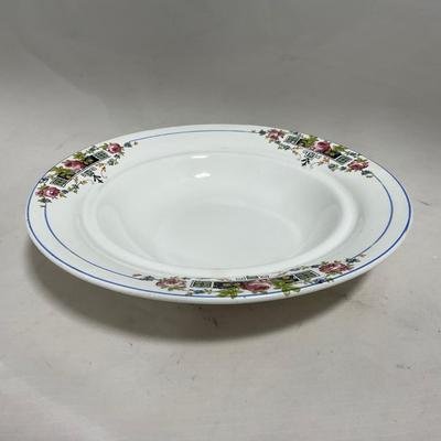 -119- White with Floral Designs | Insert | Marked | Covered Butter Dish