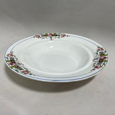 -119- White with Floral Designs | Insert | Marked | Covered Butter Dish