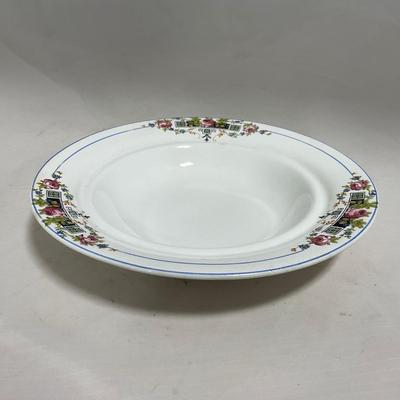 -119- White with Floral Designs | Insert | Marked | Covered Butter Dish