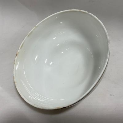 -120- White with Gold Accents | Insert | Marked | Covered Butter Dish