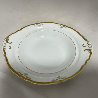 -120- White with Gold Accents | Insert | Marked | Covered Butter Dish