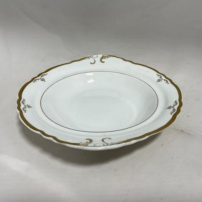 -120- White with Gold Accents | Insert | Marked | Covered Butter Dish