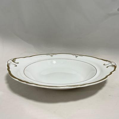 -120- White with Gold Accents | Insert | Marked | Covered Butter Dish