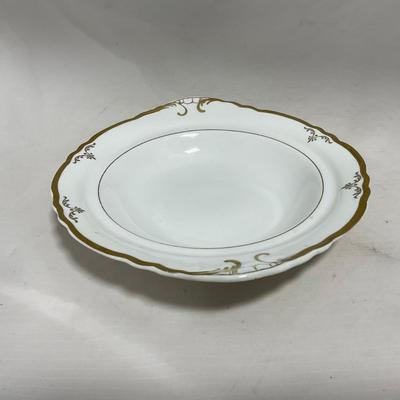 -120- White with Gold Accents | Insert | Marked | Covered Butter Dish