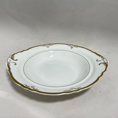 -120- White with Gold Accents | Insert | Marked | Covered Butter Dish