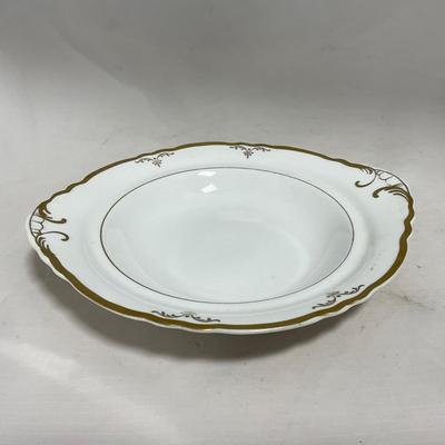 -120- White with Gold Accents | Insert | Marked | Covered Butter Dish
