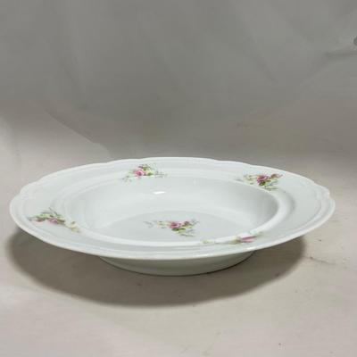 -121- White & Floral | Marked | Covered Butter Dish