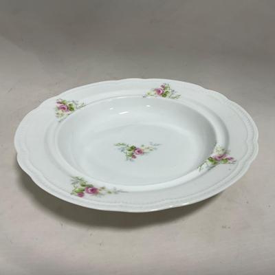 -121- White & Floral | Marked | Covered Butter Dish