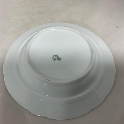 -121- White & Floral | Marked | Covered Butter Dish
