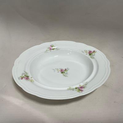 -121- White & Floral | Marked | Covered Butter Dish