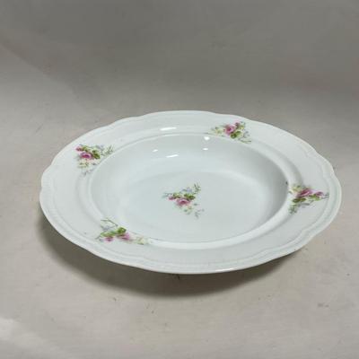 -121- White & Floral | Marked | Covered Butter Dish