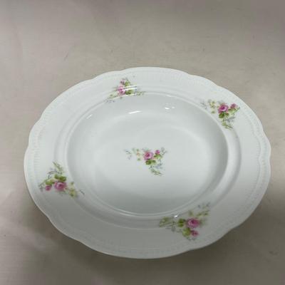 -121- White & Floral | Marked | Covered Butter Dish