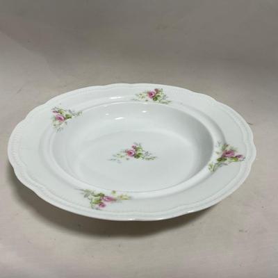 -121- White & Floral | Marked | Covered Butter Dish