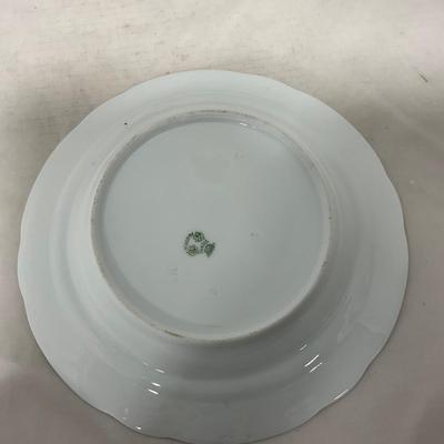 -121- White & Floral | Marked | Covered Butter Dish