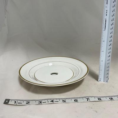 -122- White & Gold Accent | Insert | Marked | Covered Butter Dish